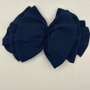Vintage Hair Bow Clip Blue Textured Cottagecore Dreamy Romantic Coquette